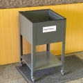 Grey Open Top Mobile Rolling File Box Cart